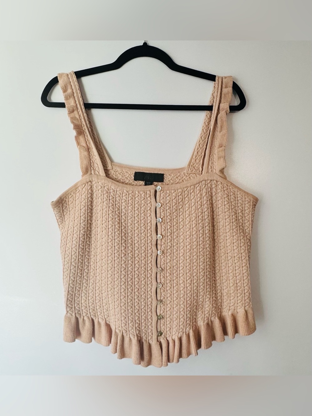 Zara Blush Pink Ruffle Top | Worn Once | Size Large - Picture 1 of 3